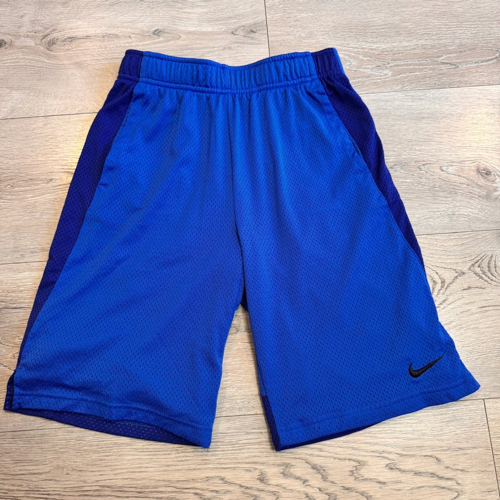Nike Kids Mesh Athletic Basketball Shorts Royal Blue Boys Size Large L
